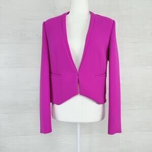Diane Von Furstenberg Jacket Womens 6 Pink Blazer Illene‎ Double Crepe Luxury